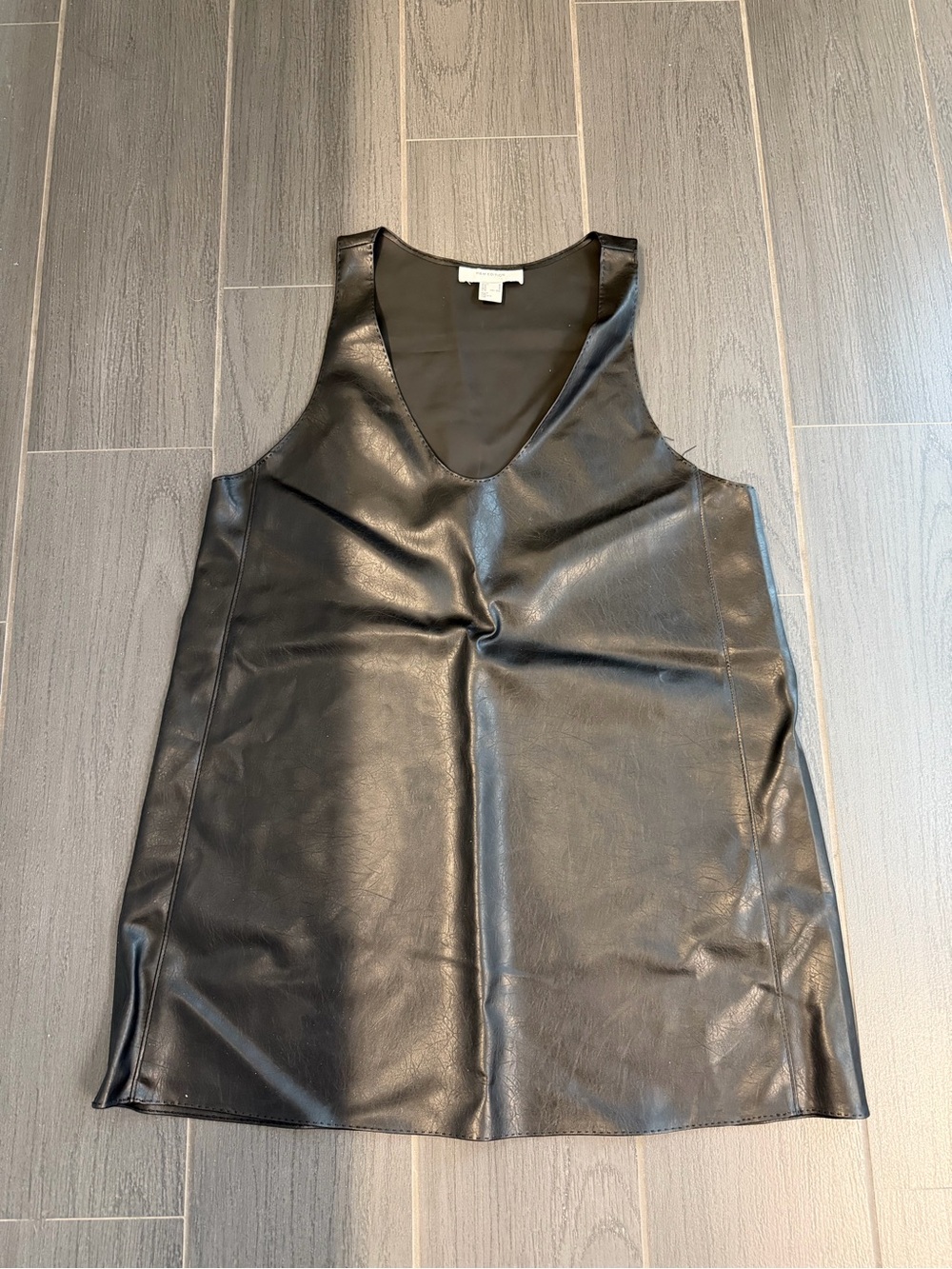 H&M Black Faux Leather Mini Dress